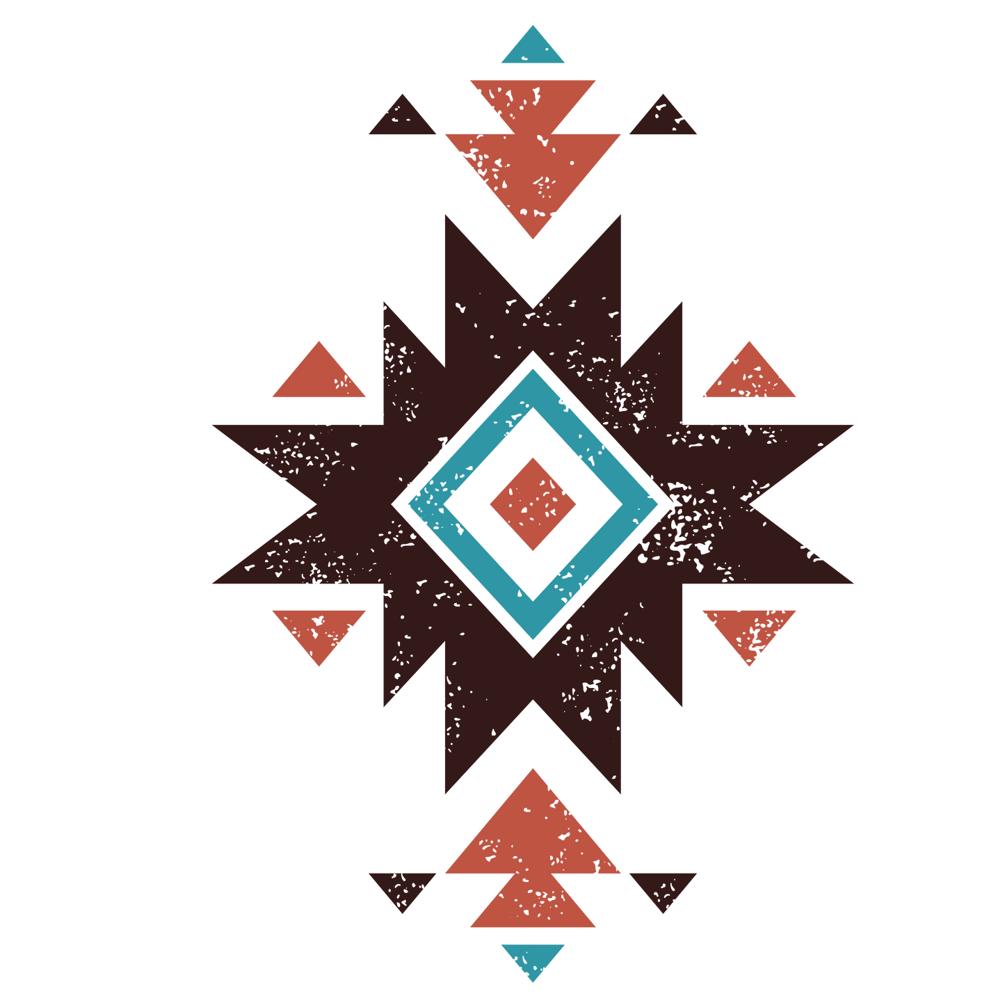 Western Aztec distressed dtf transfer - Hur&Co.