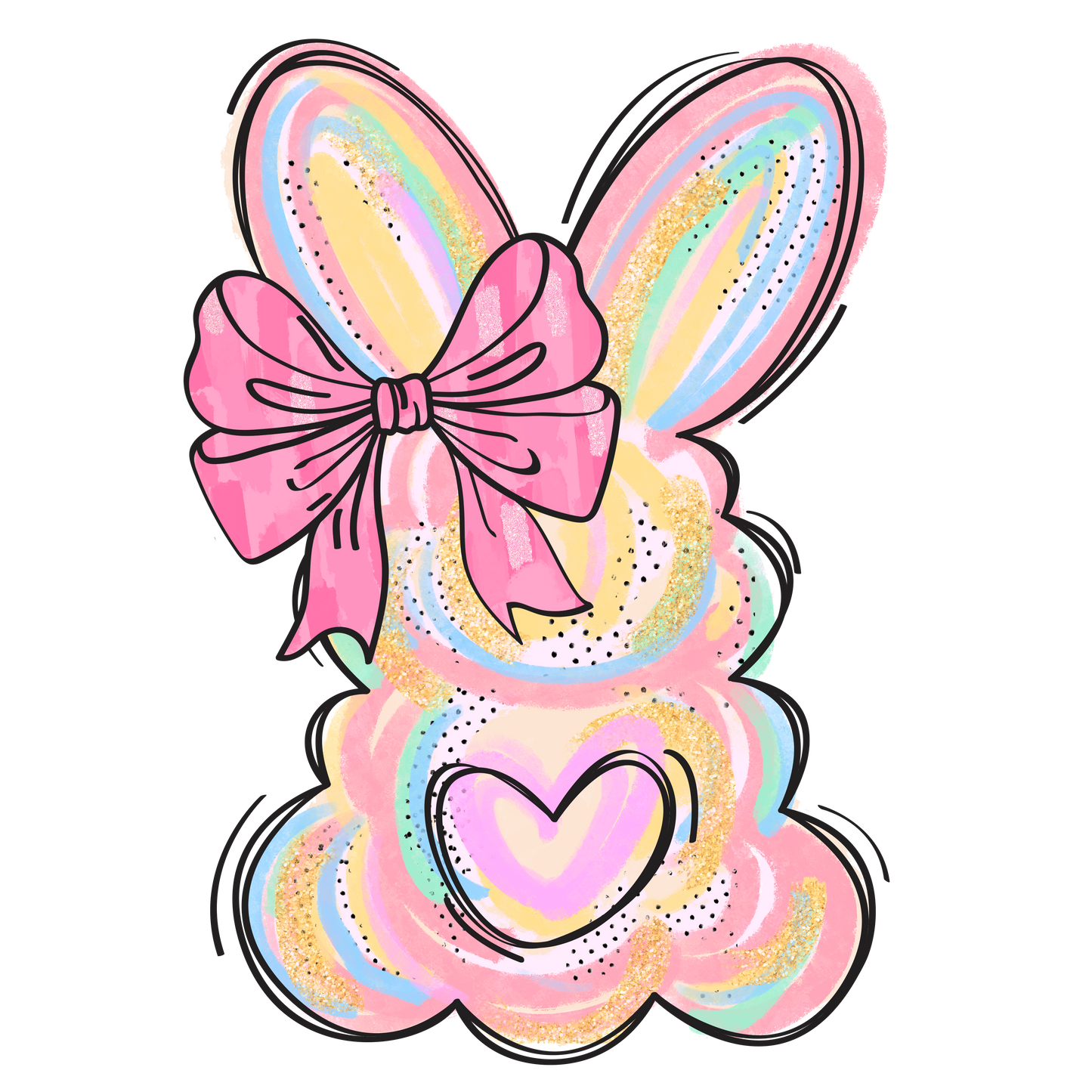 Watercolor Bunny dtf transfer