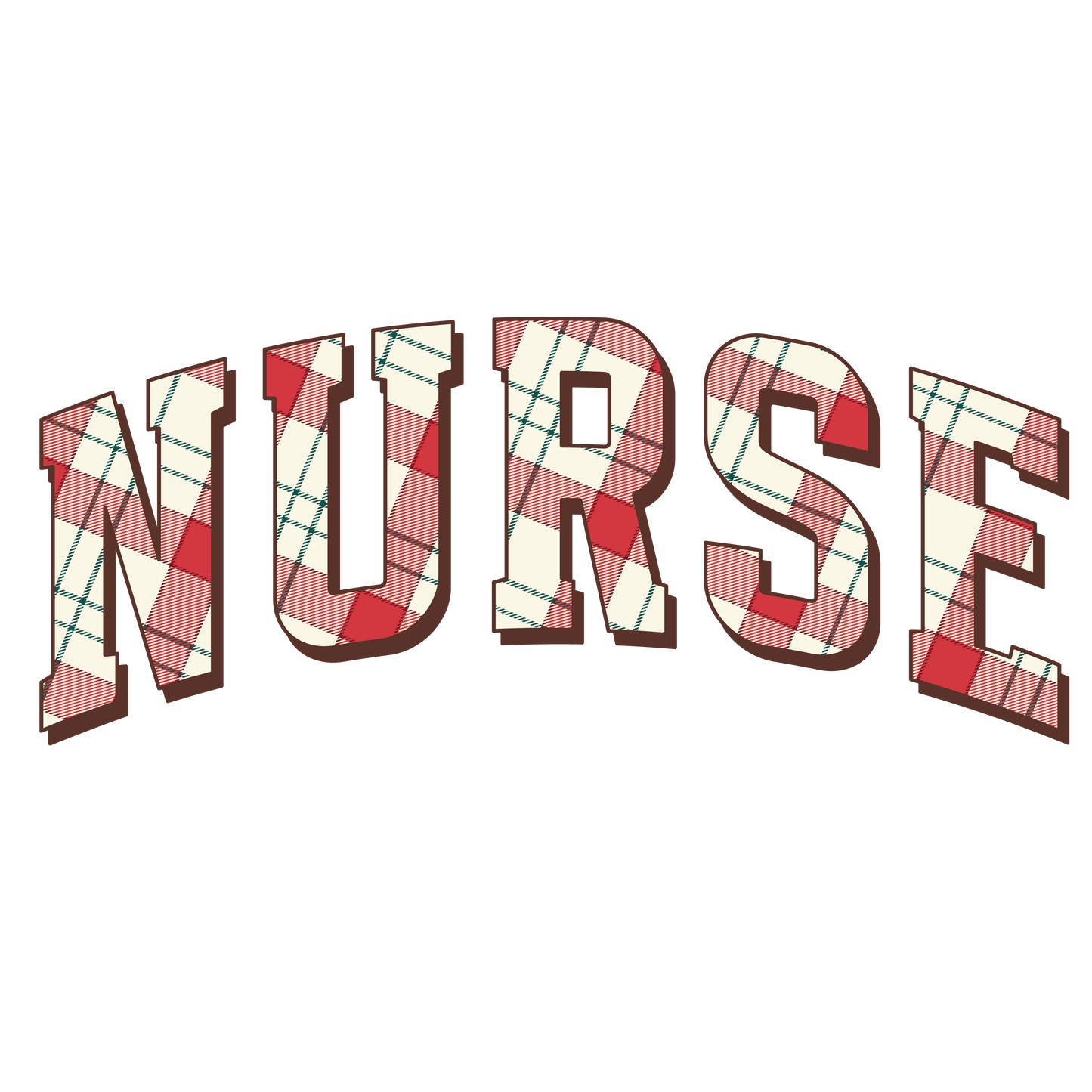 Nurse plaid/brown DTF Transfer - Hur&Co.