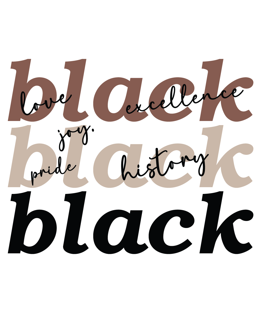 BLACK STACKED DTF TRANSFER