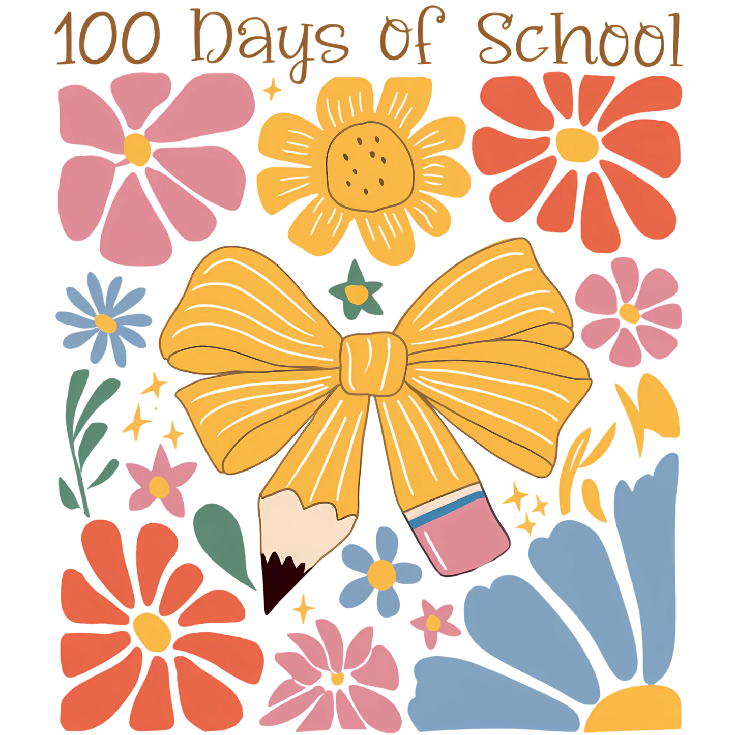 100 days of school Coquette Dtf transfer