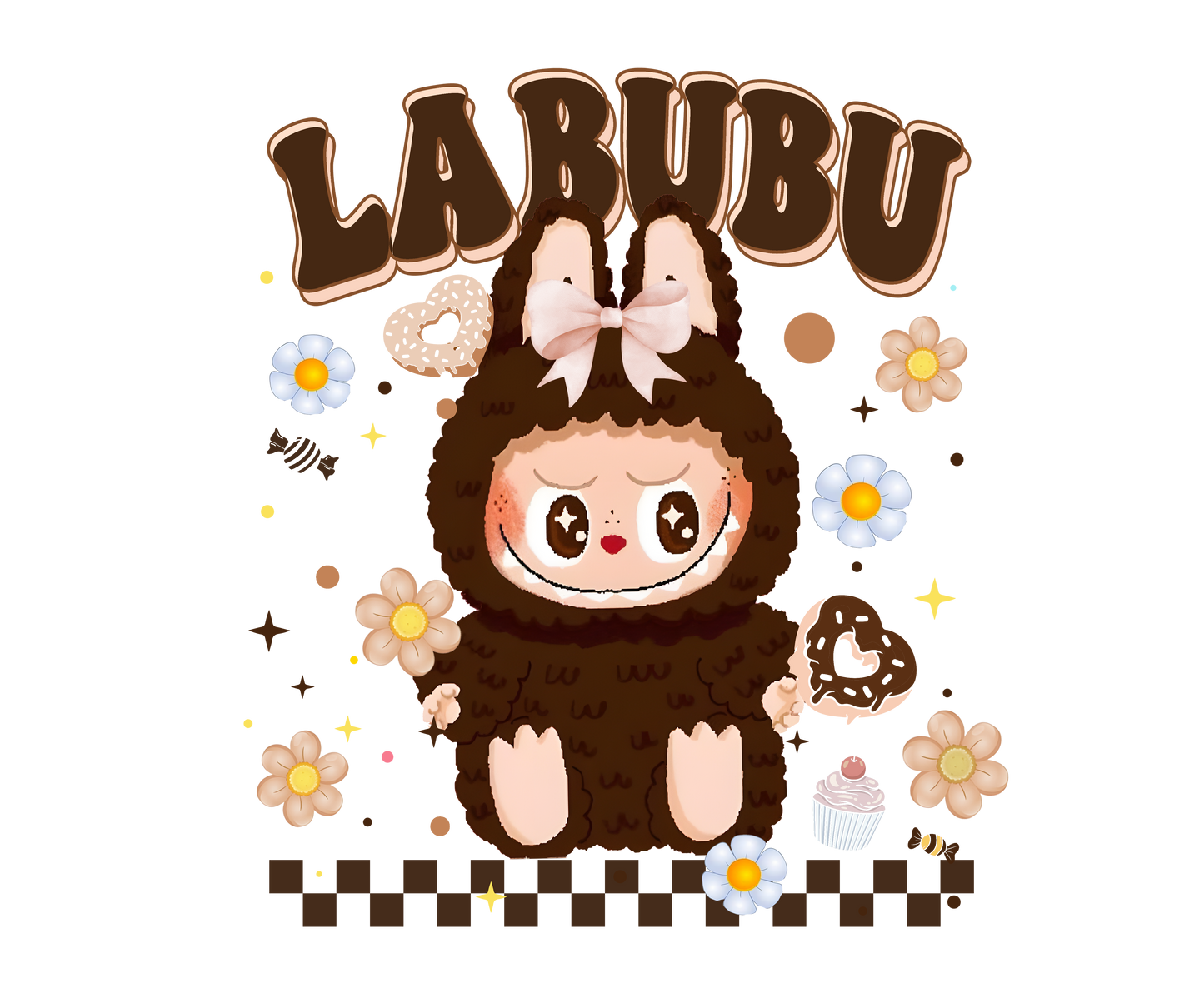Brown bow labubu