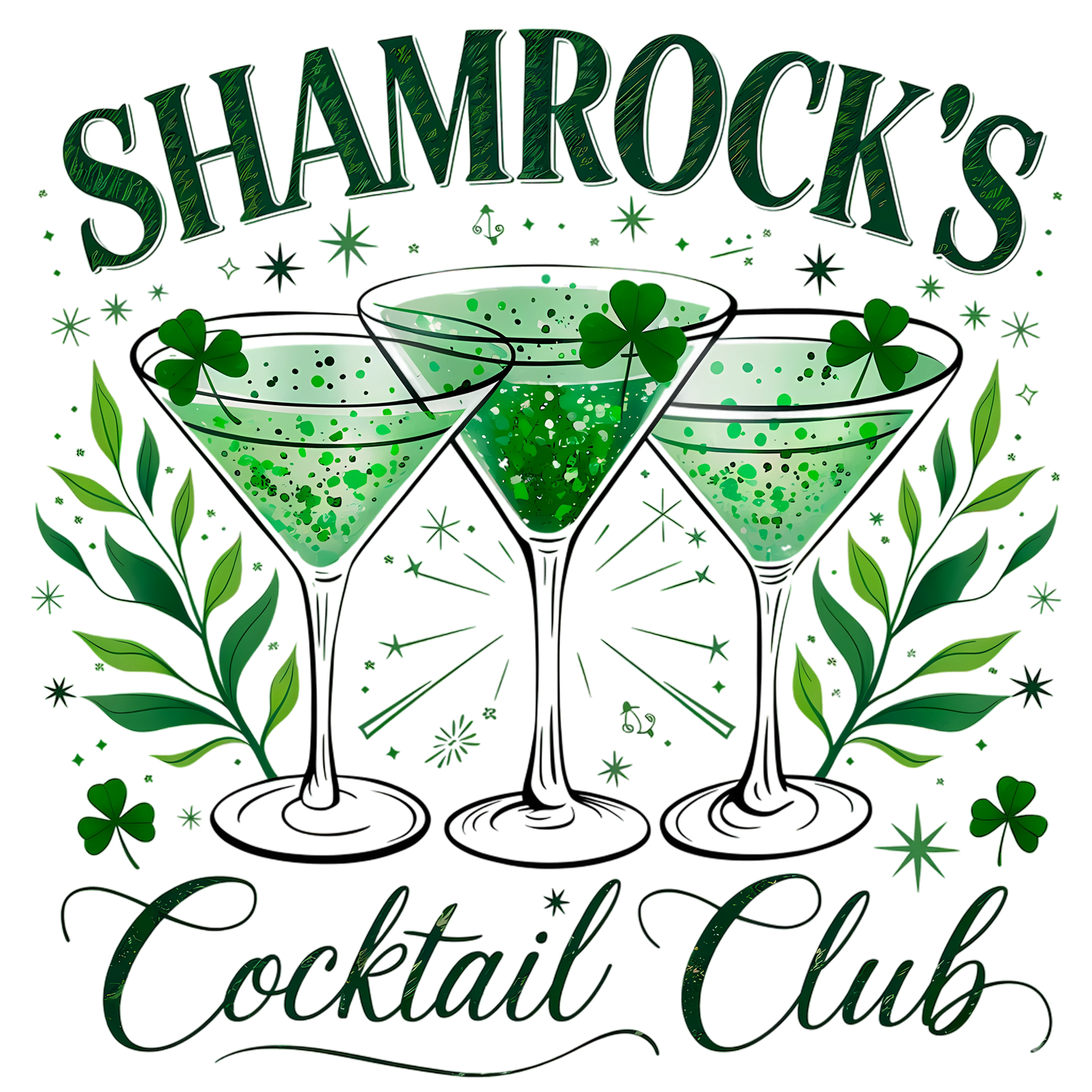 Shamrocks Cocktail Dtf transfer