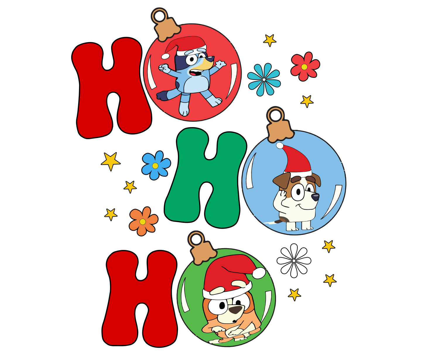 bluey hohoho Christmas DTF Transfer