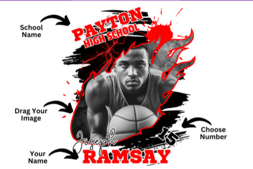 CUSTOM DTF TRANSFER Basketball & Mascot DTF transfer