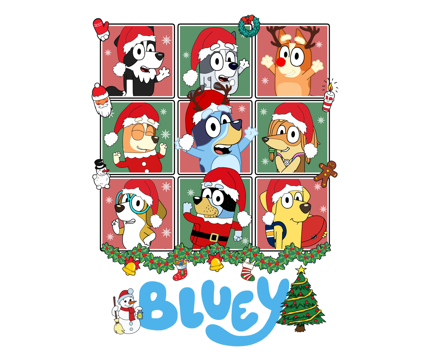 Bluey Christmas DTF Transfer