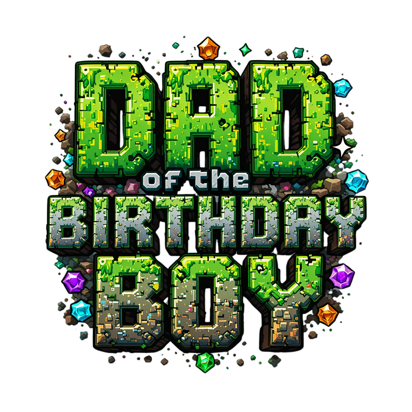 Minecraft themed Dad of the birthday boy