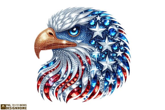 Faux rhinestone rwb Eagle