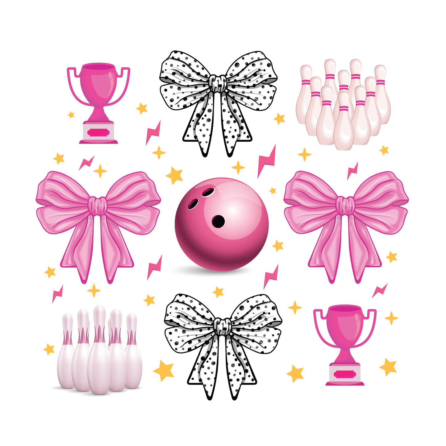 Bowling & Bows dtf transfer