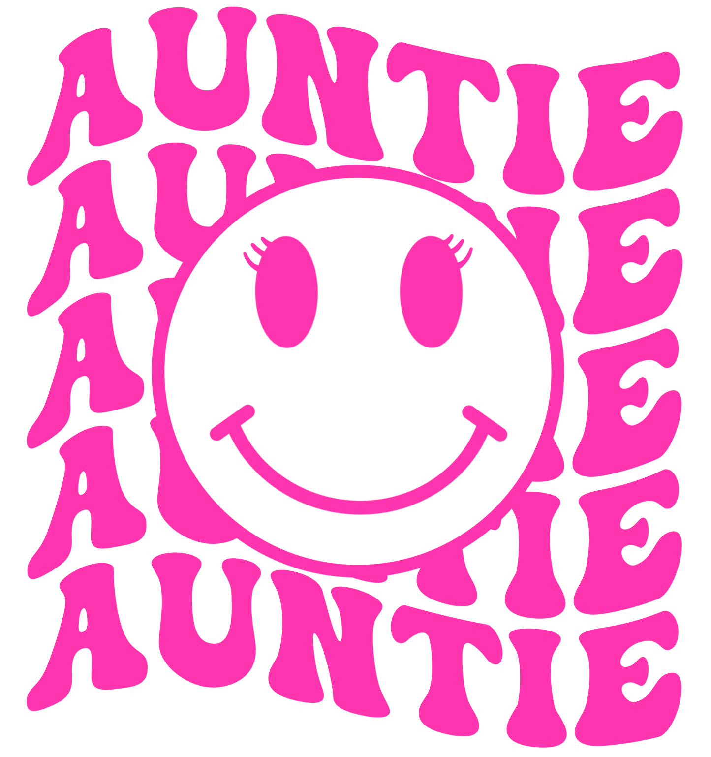 Auntie wavy dtf transfer