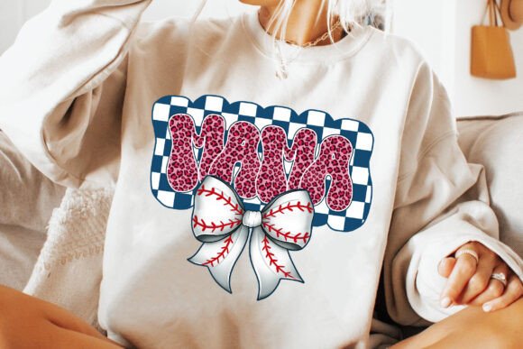 Baseball Mama retro with bow