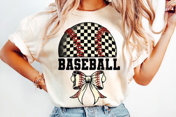 Baseball checkered with bow