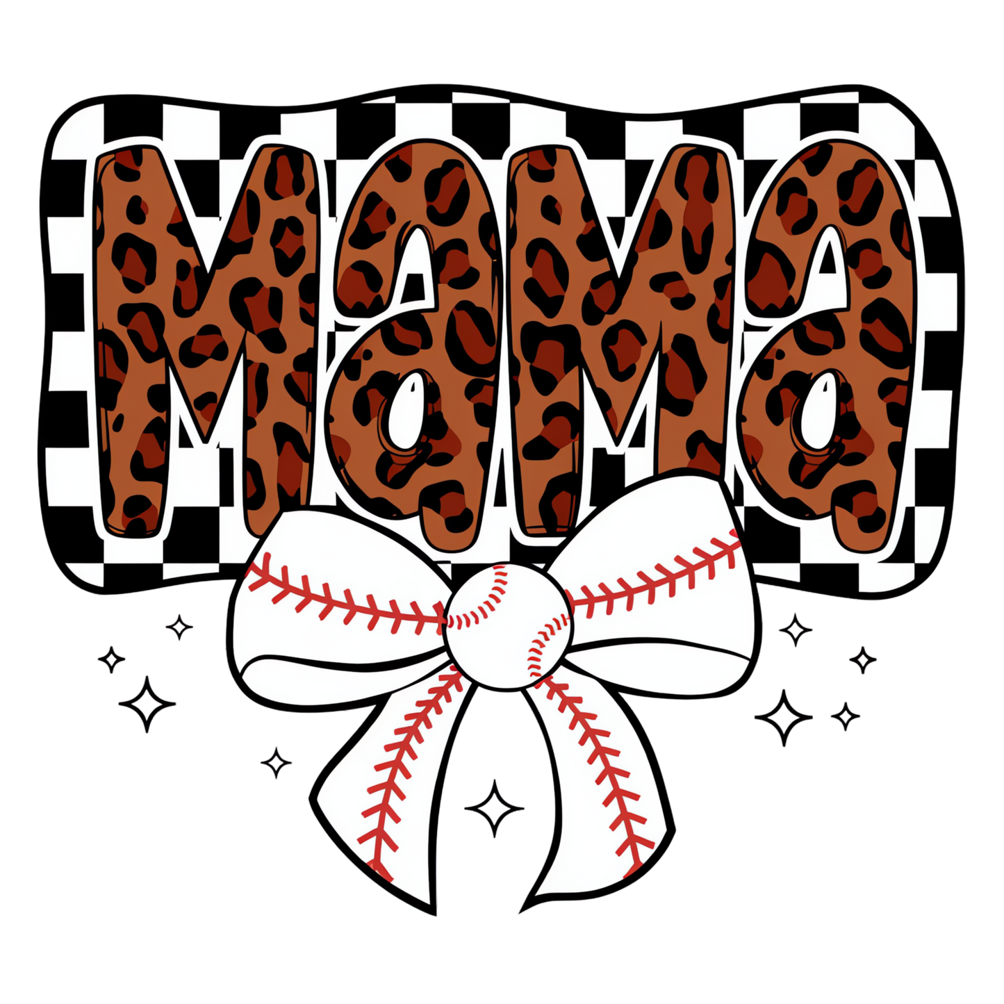 Baseball Mama Bow Coquette Dtf transfer