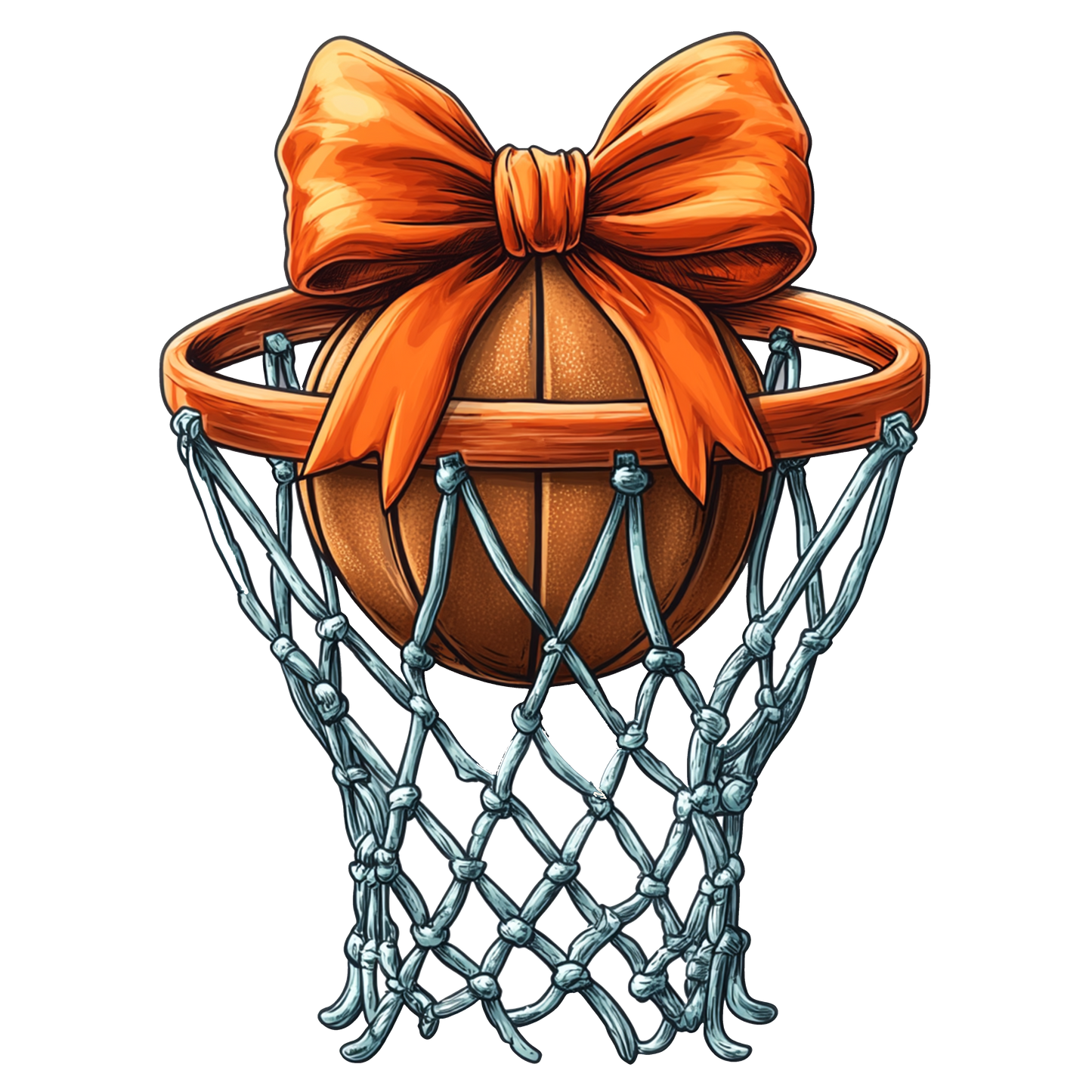 Basketball net dtf transfer