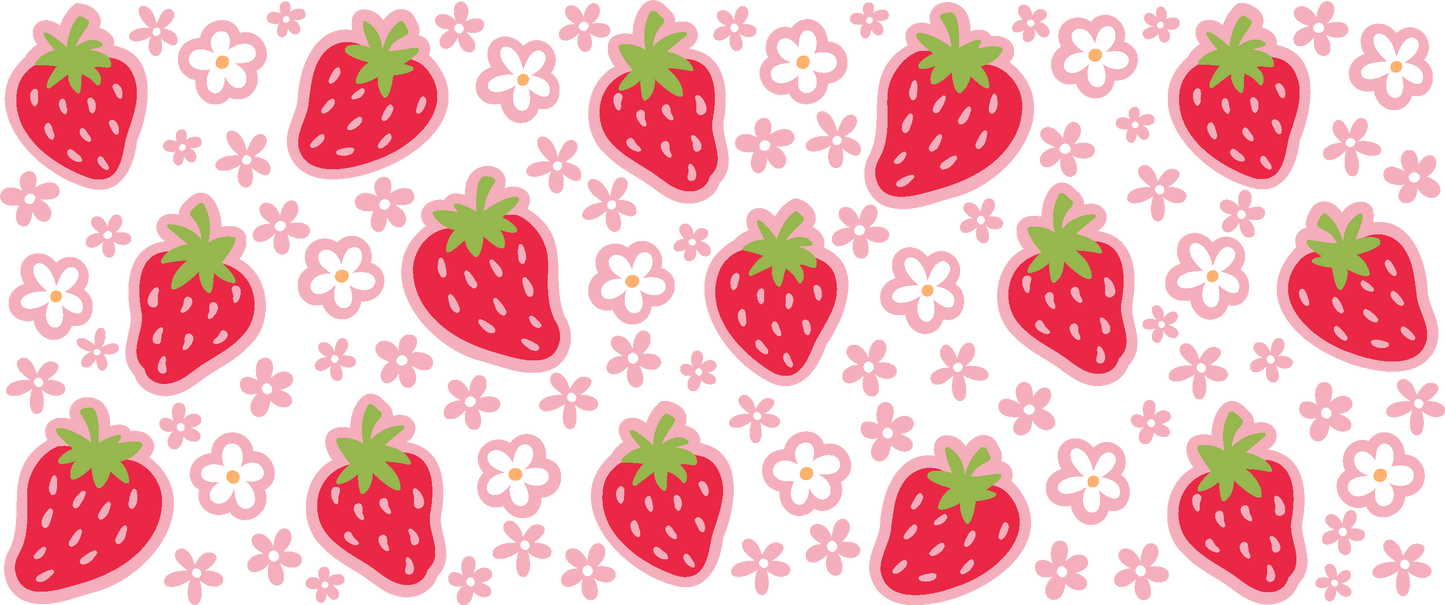 Libbey 16oz Cup UV Strawberry Doodle