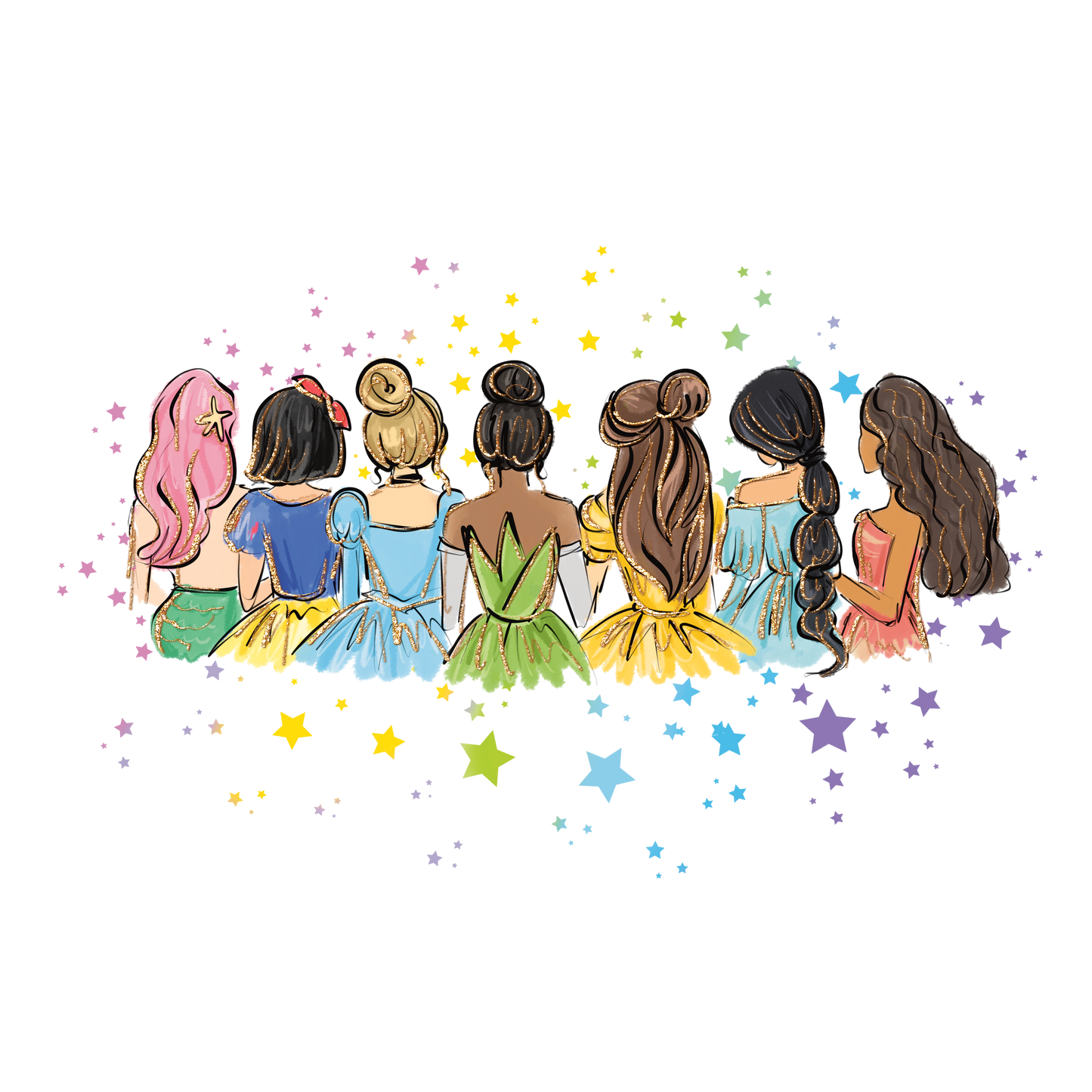 Watercolor princesses
