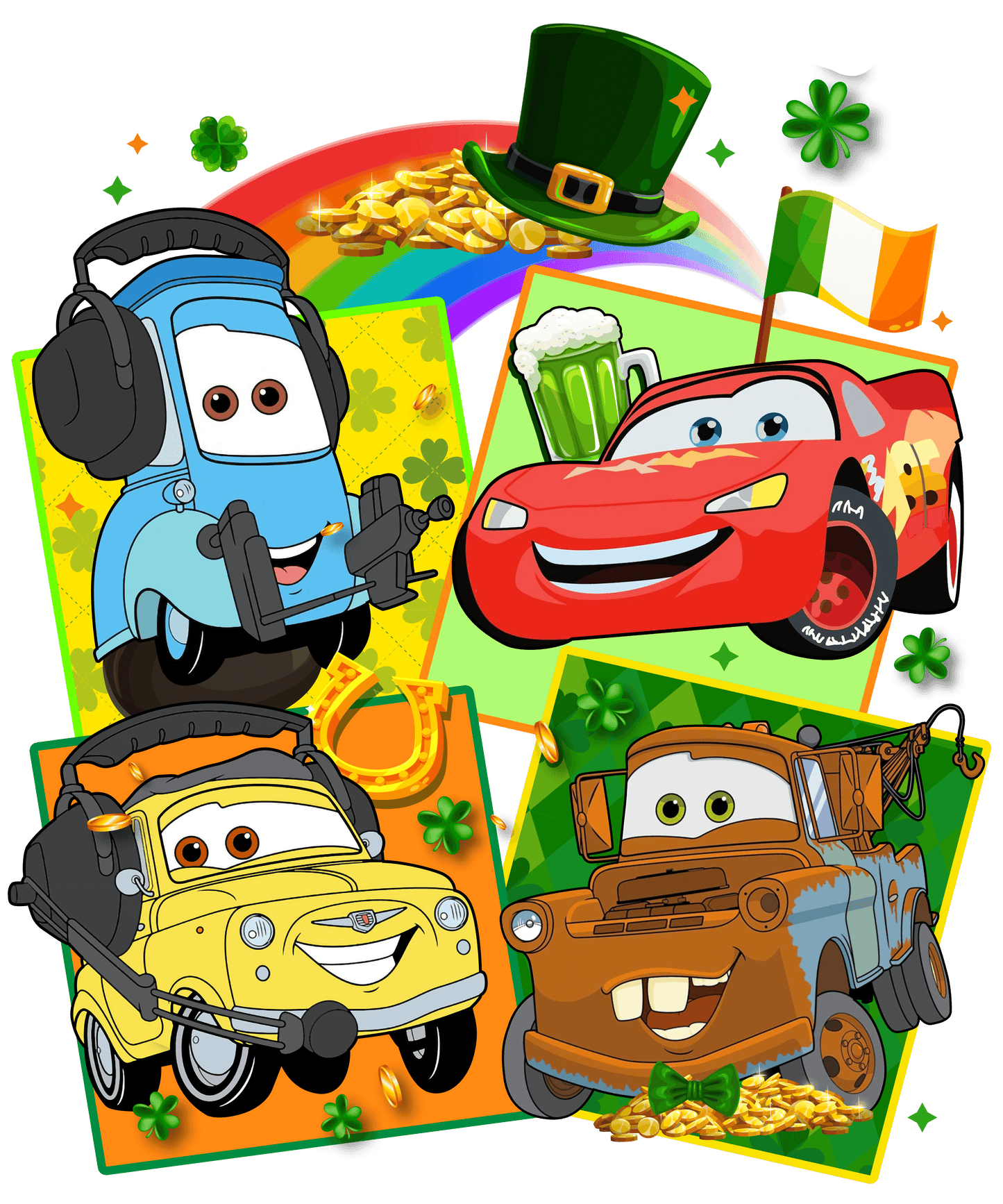 Cars dtf transfer
