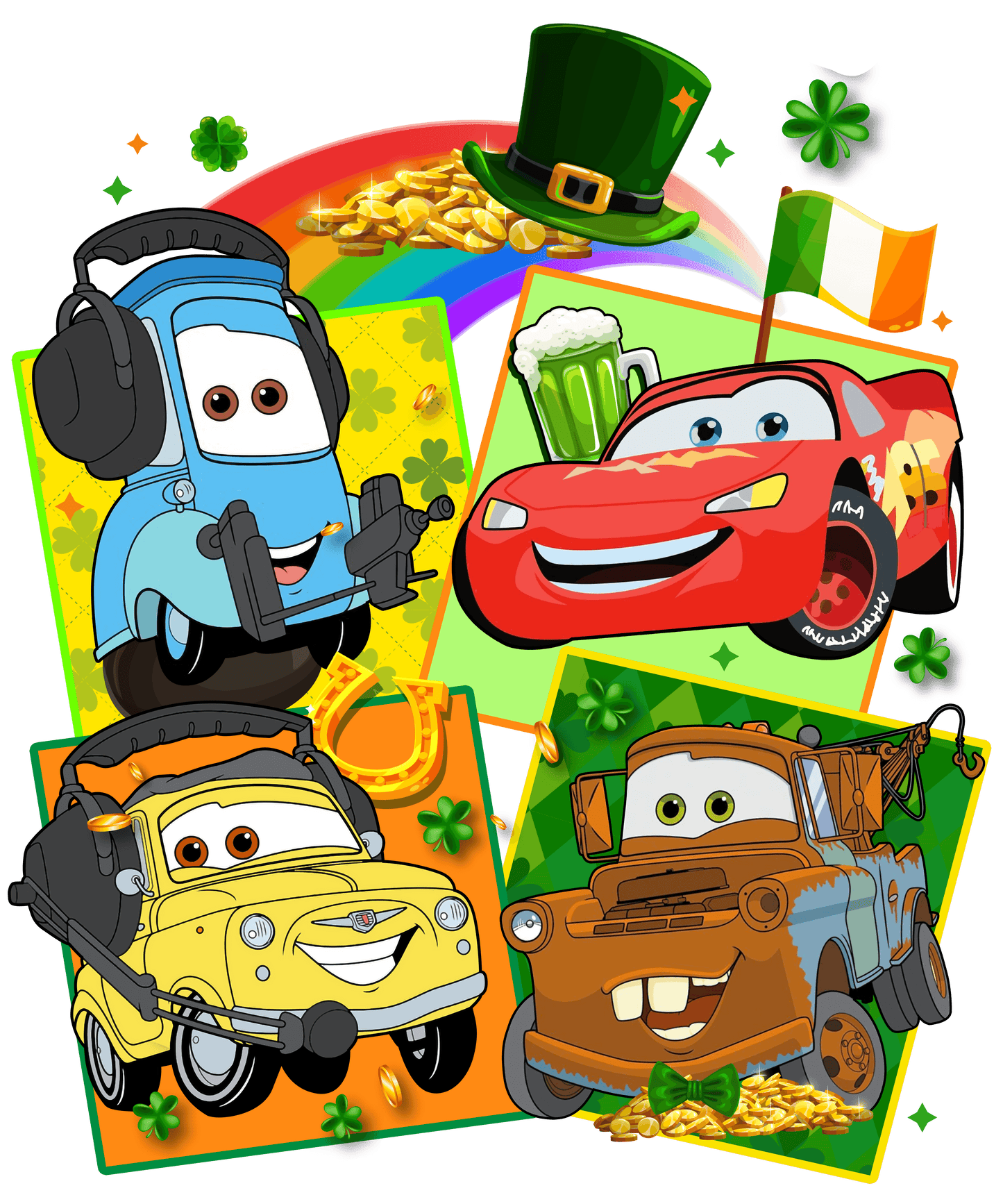 Cars dtf transfer