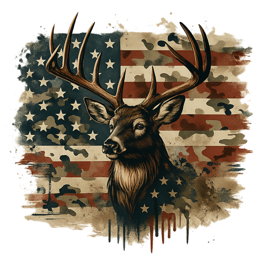 Buck drip flag dtf transfer