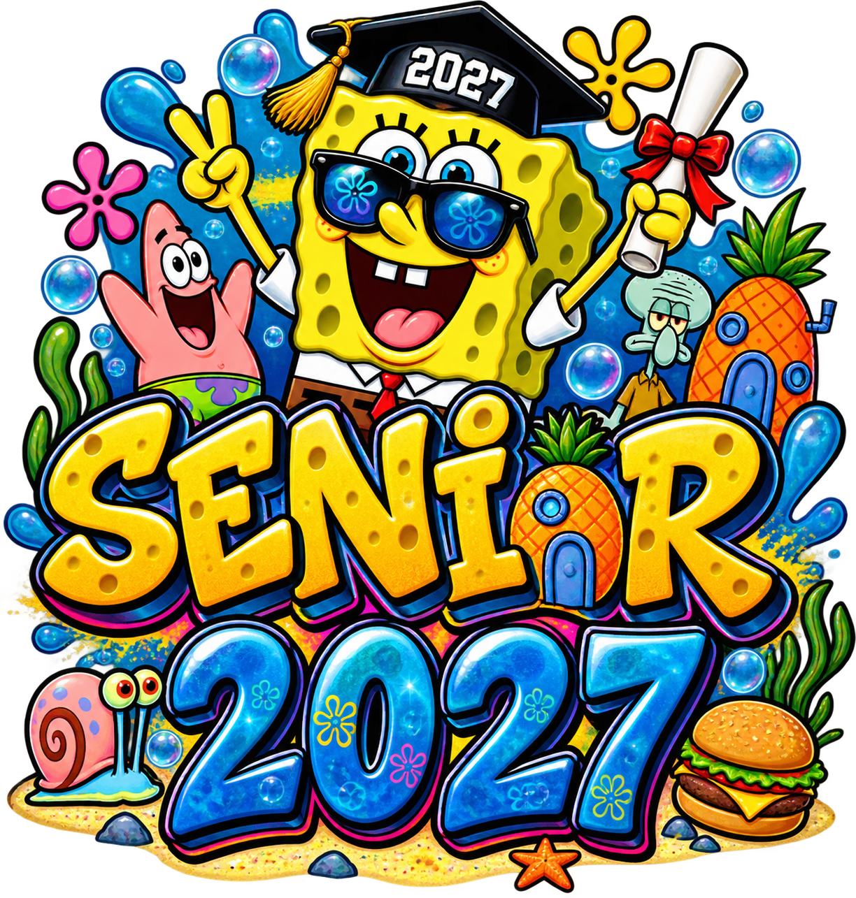 Spongebob Senior 2027 DTF transfer