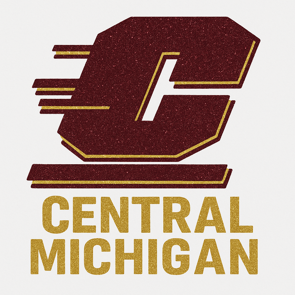 Faux Glitter Central Michigan Maroon - Hur&Co.