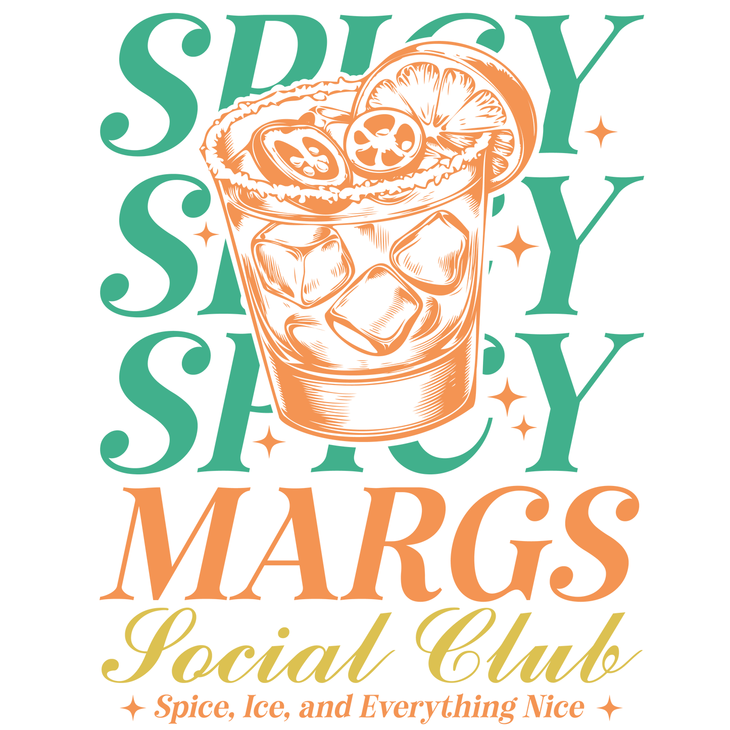 Spicy Marg Green/orange Social Club dtf transfer