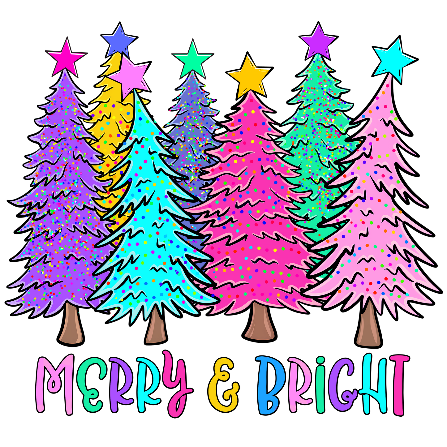 Colorful Christmas DTF Transfer