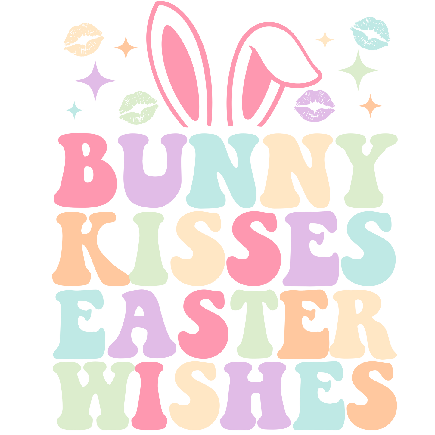 bunny kisses dtf transfer