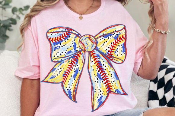 Coquette softball and baseball bow