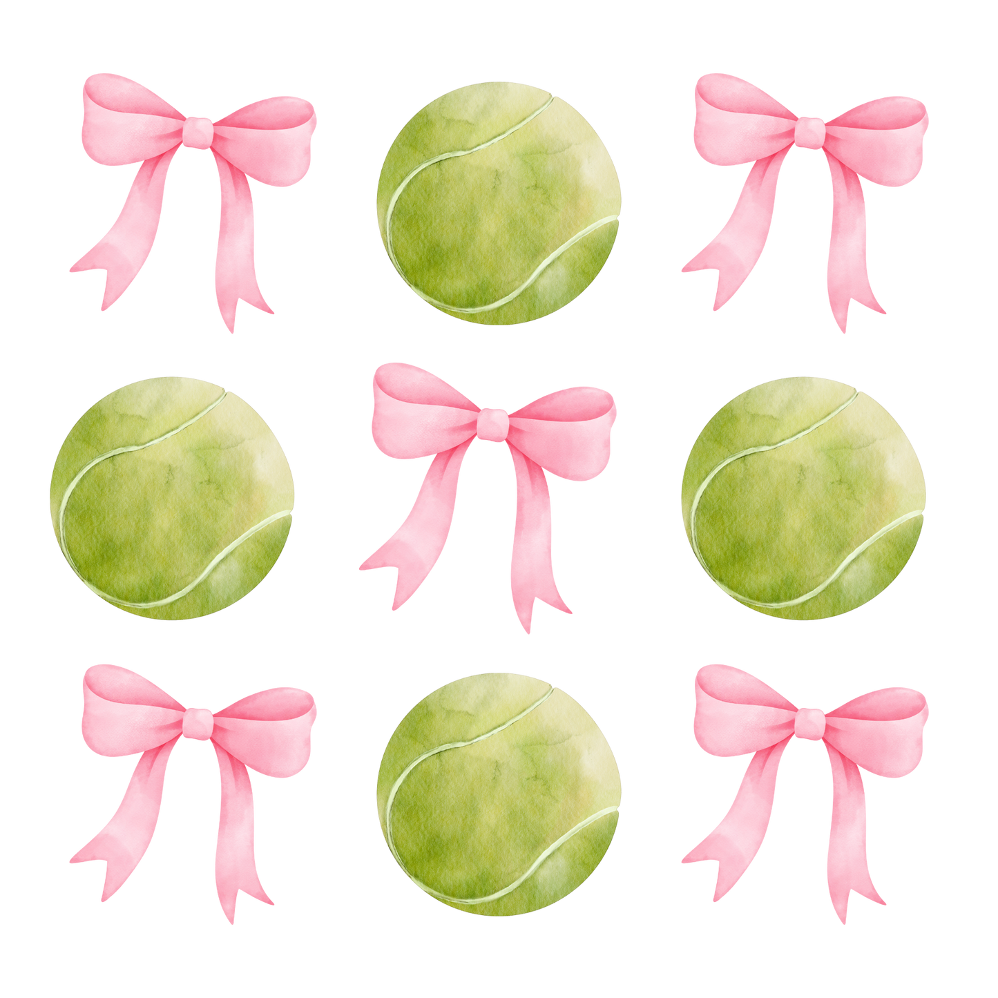 Tennis balls & bows dtf transfer