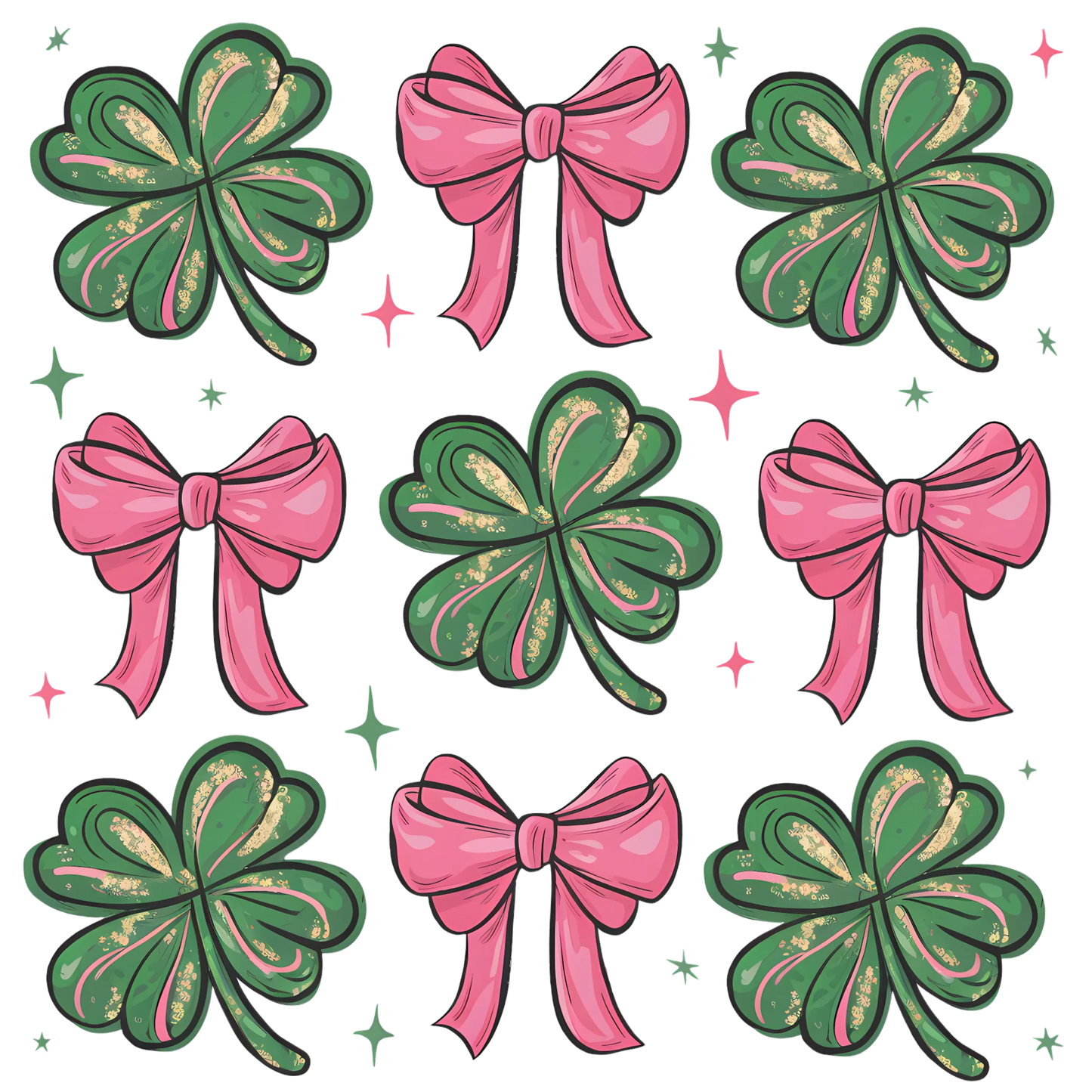 bows & green clovers dtf transfer