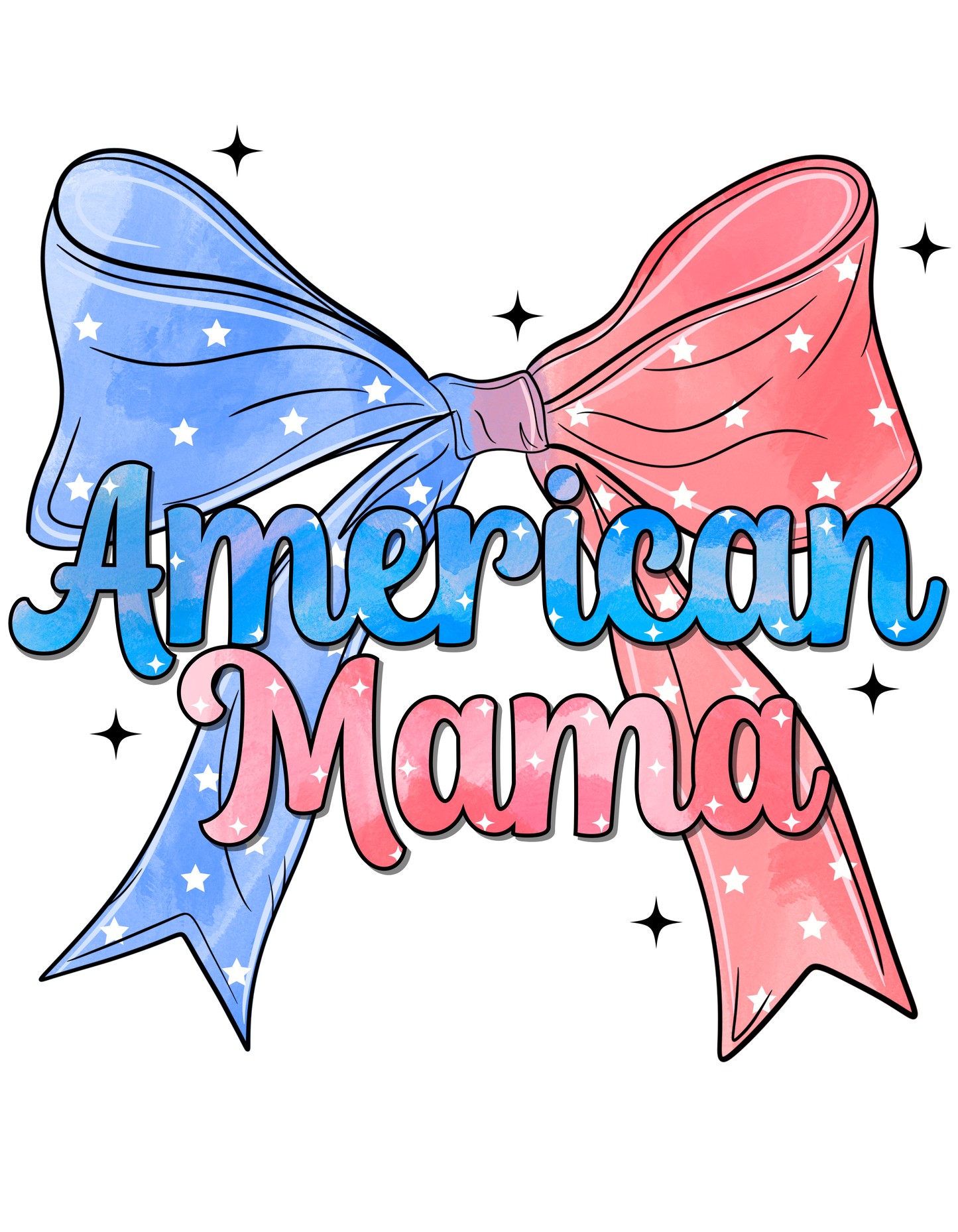 Bow American MAMA dtf transfer