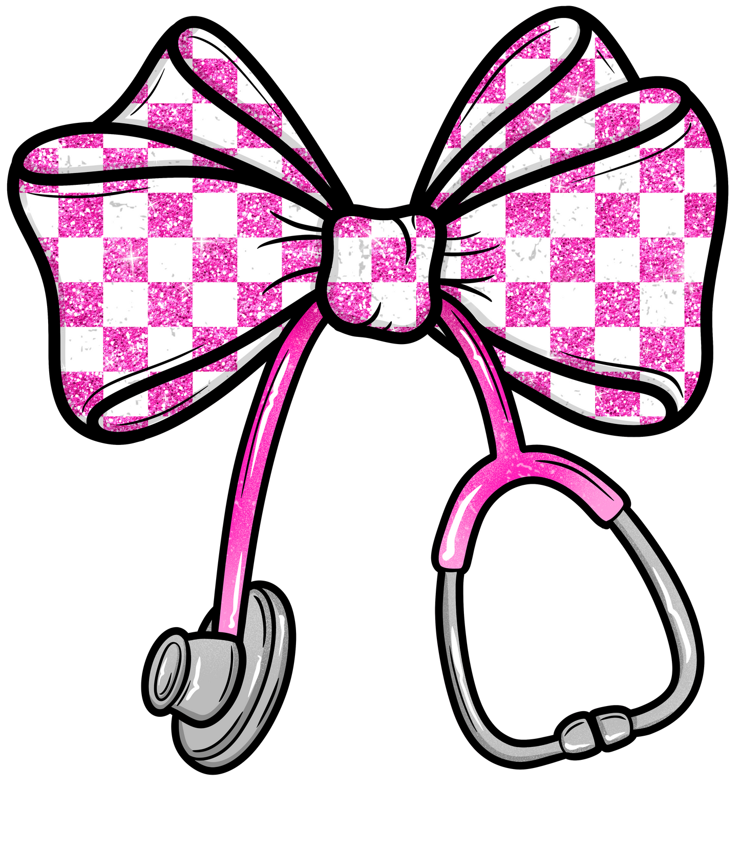 Coquette bow nurse pink dtf transfer