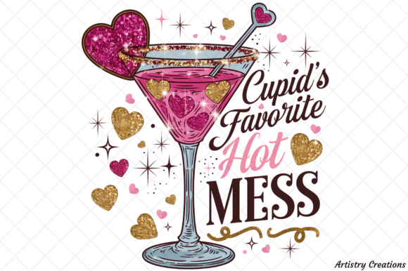 Cupids favorite hot mess dtf transfer
