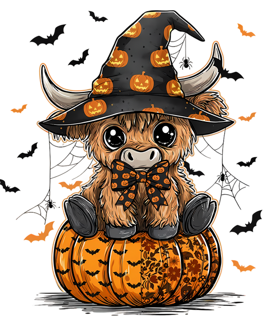 Cute cow & pumpkin