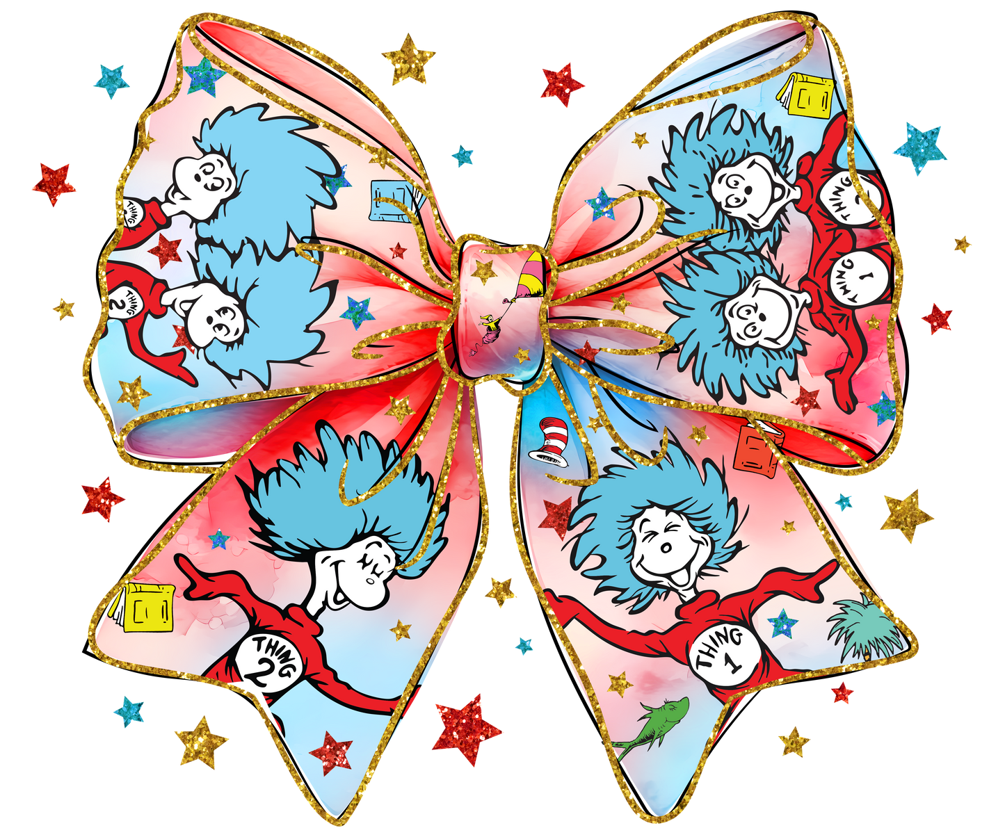 Thing 1 & 2 coquette read bow - Hur&Co.