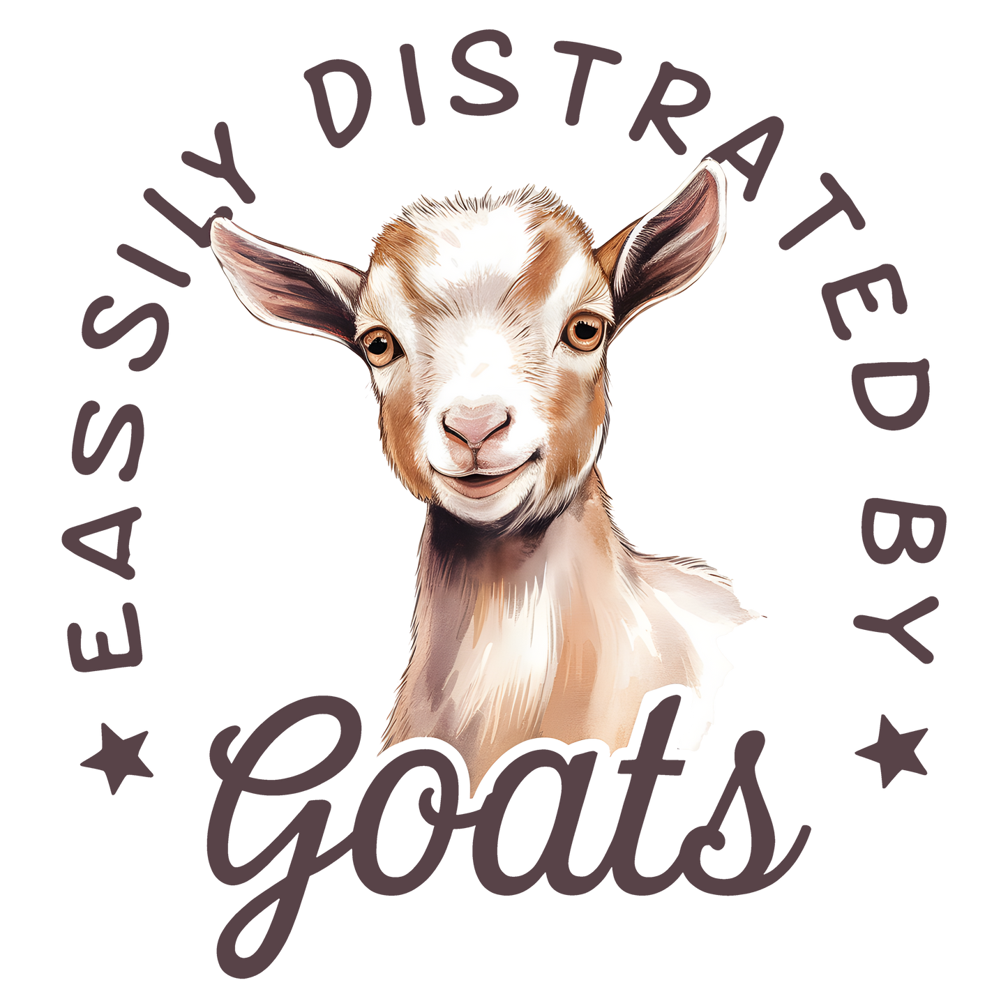 distracted by goats dtf transfer