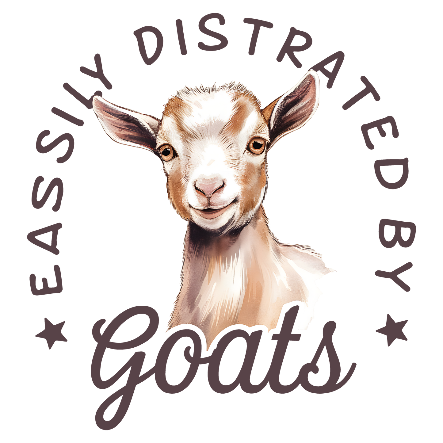 distracted by goats dtf transfer