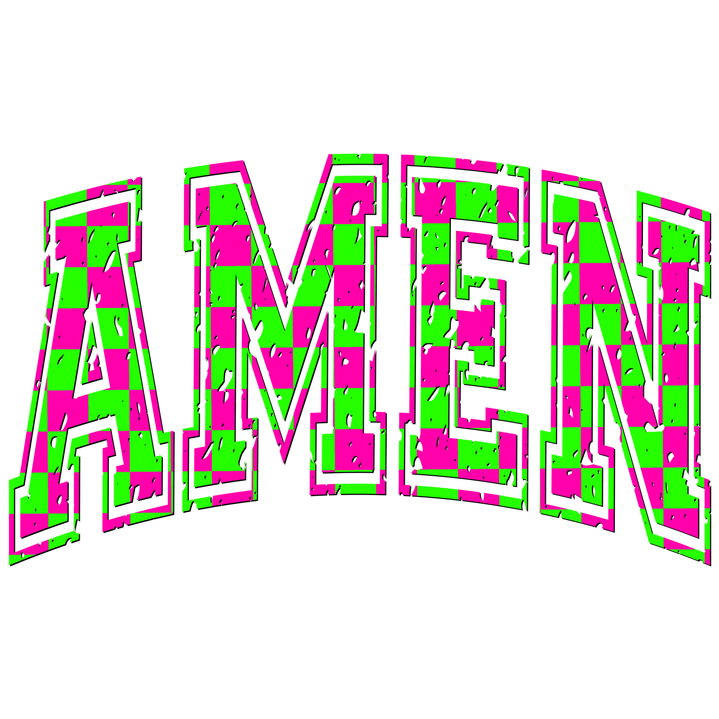 Distressed Arched AMEN DTF transfer