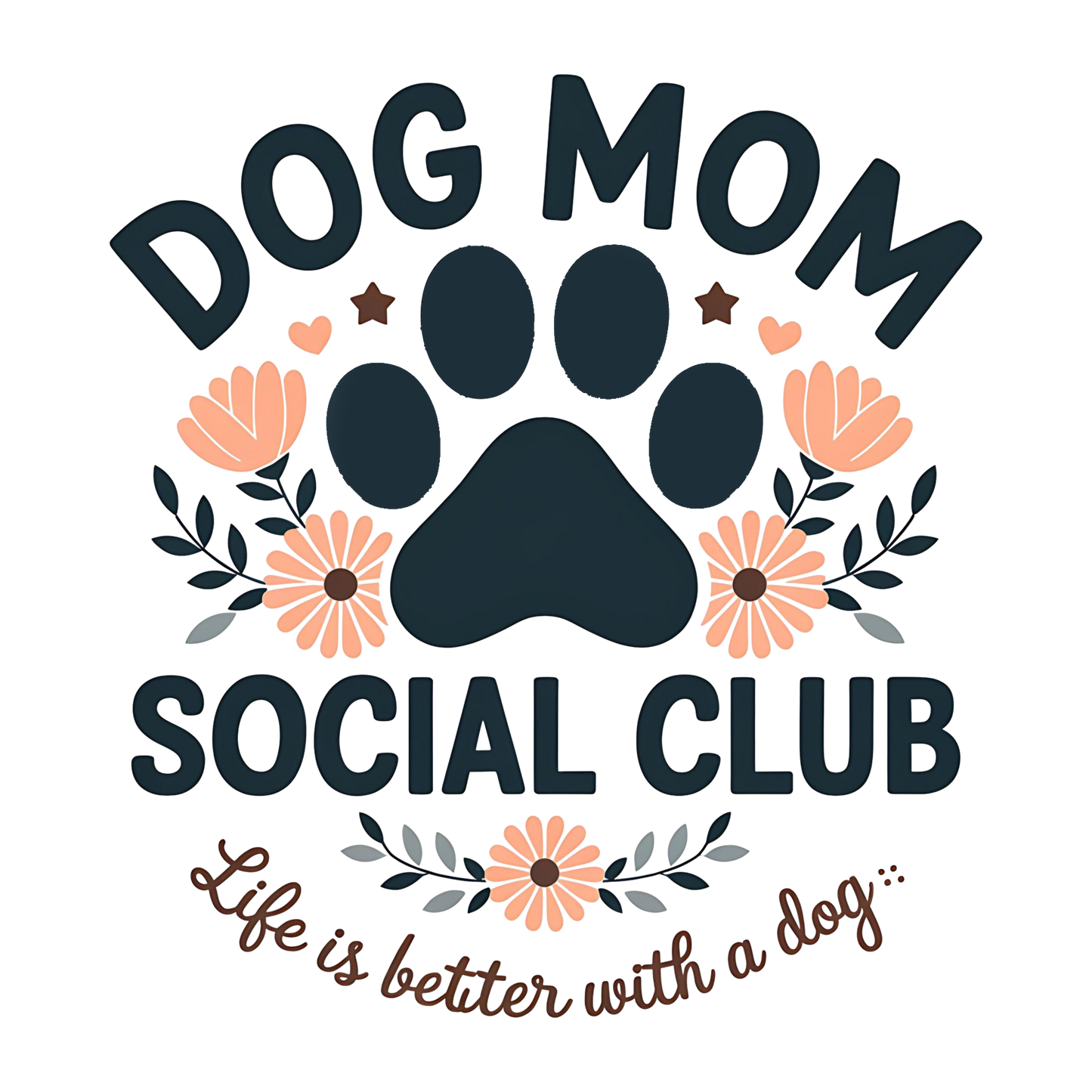 Dog mom social club blue dtf transfer