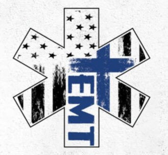 Black and blue EMS FLAG