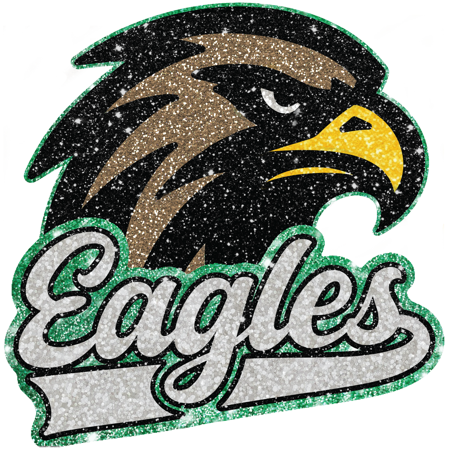 Faux Glitter Eagles dtf transfer