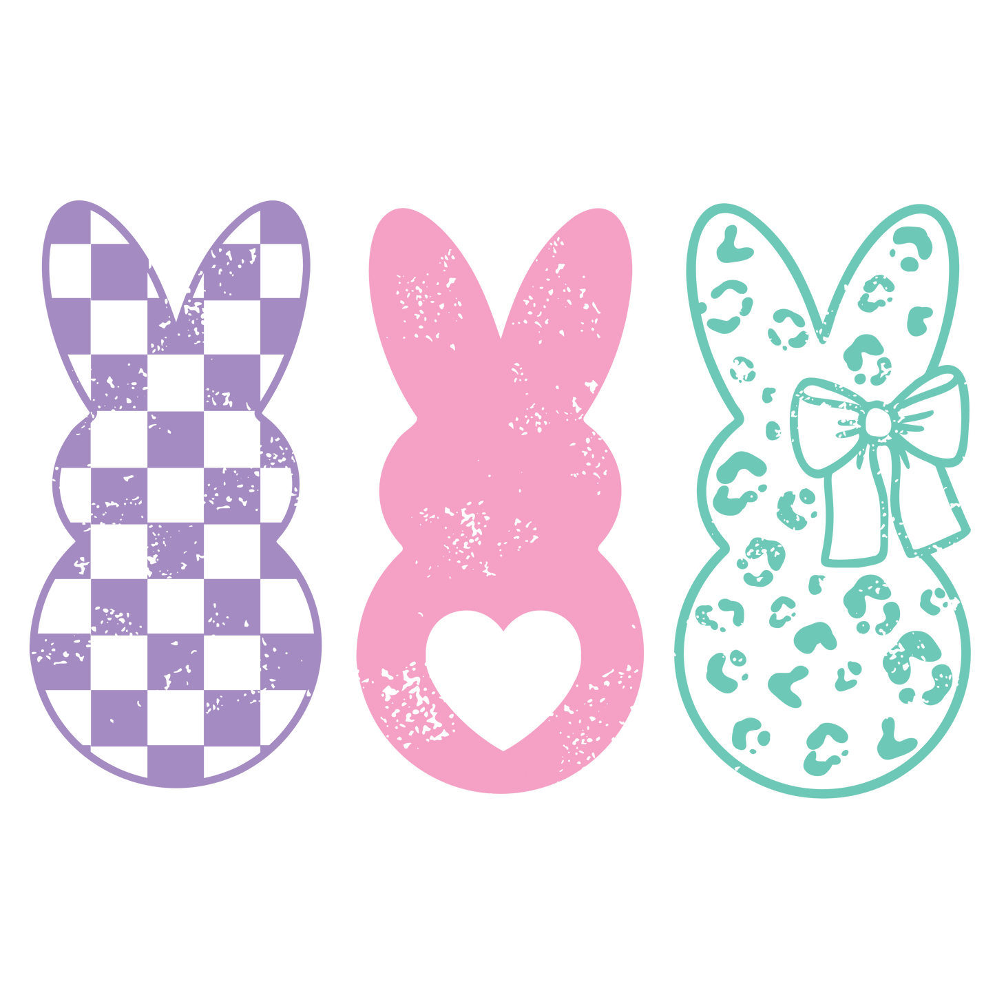 Checkered Bunnies dtf transfer