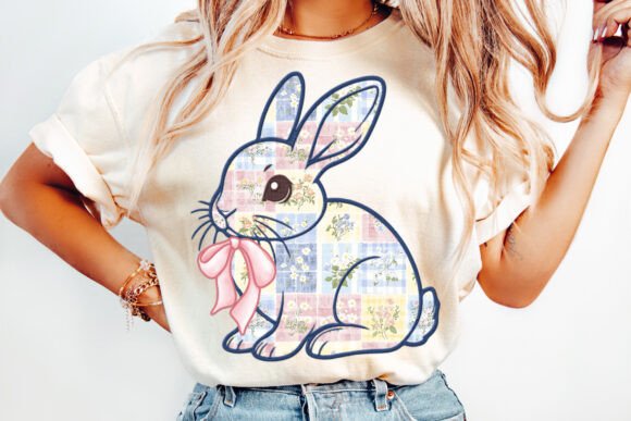 Faux embroidery bunny