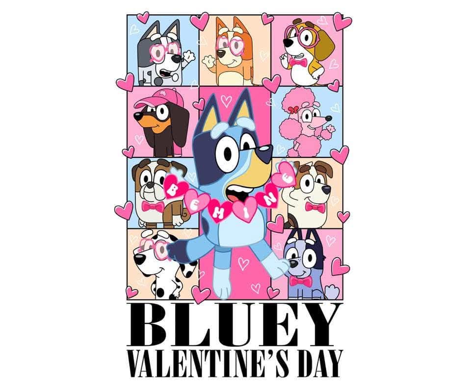 Bluey valentines day Dtf transfer