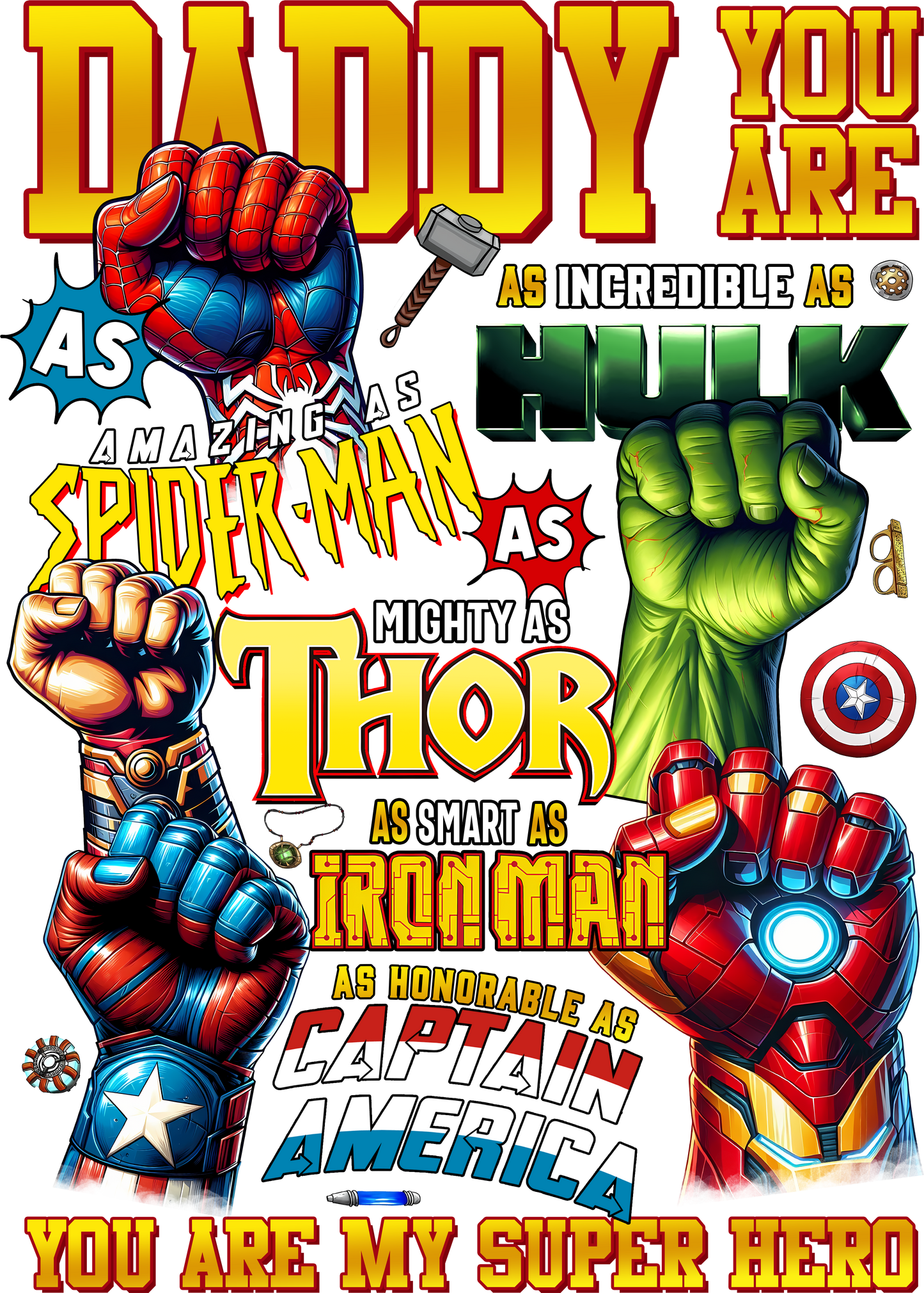 Superhero Dad dtf transfer