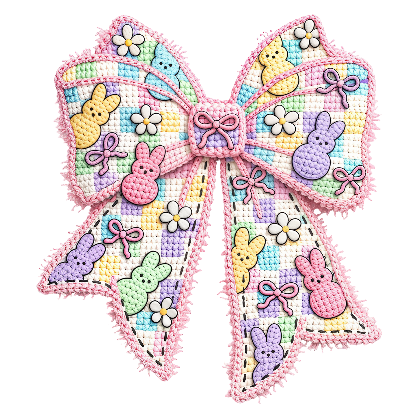Faux Yarn Easter bow DTF transfer