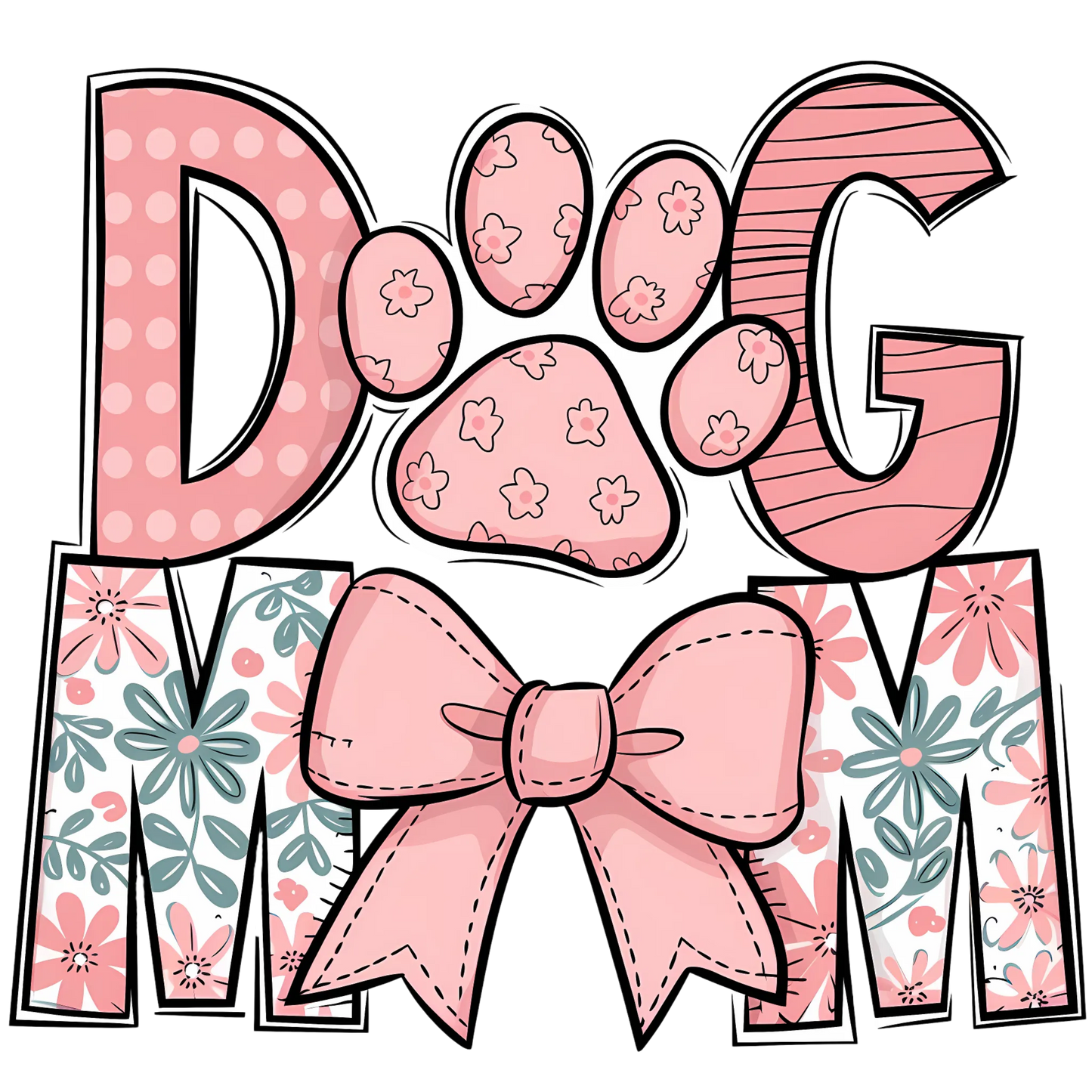 Pink Coquette Dog Mom Dtf transfer