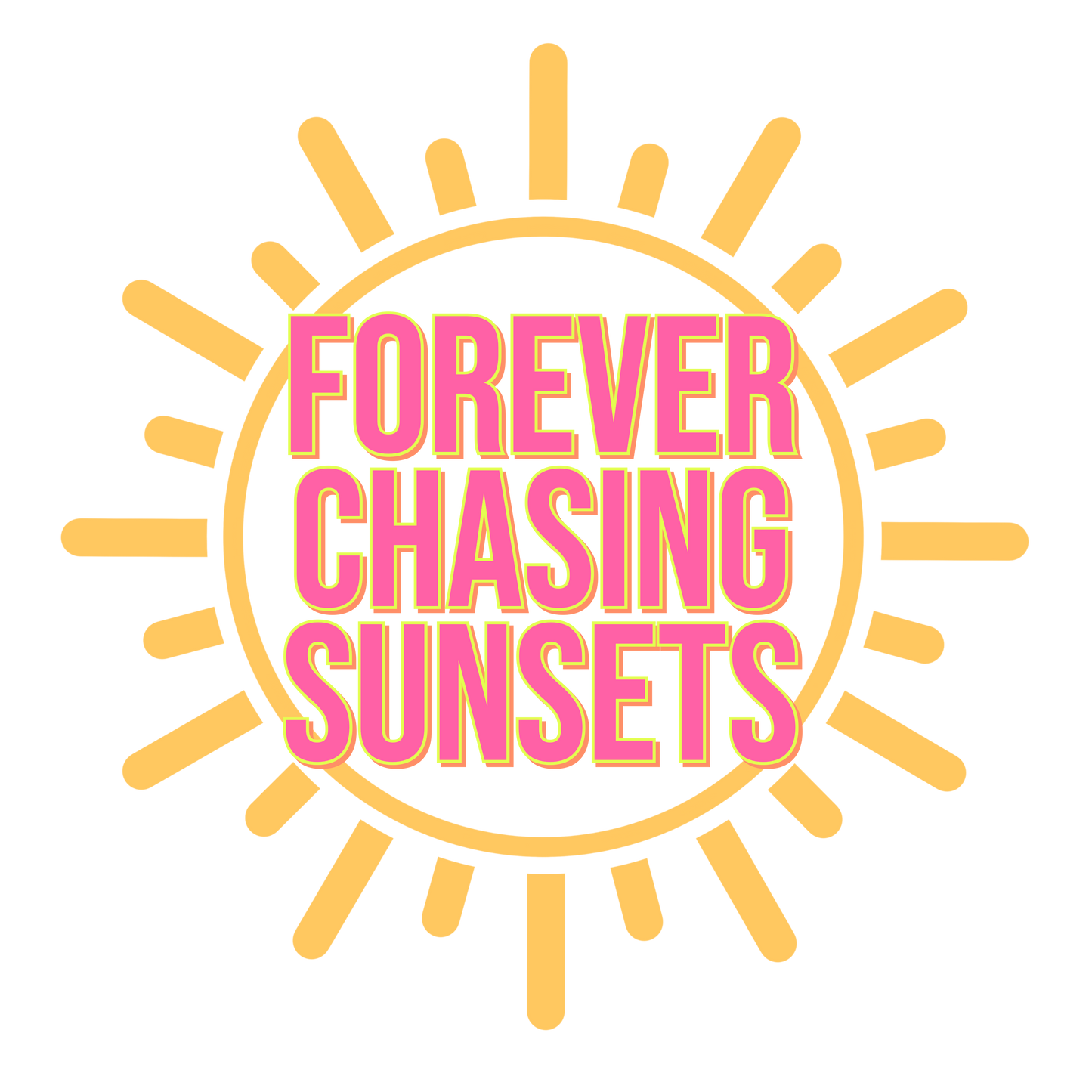 Forever chasing sunsets set DTF transfer