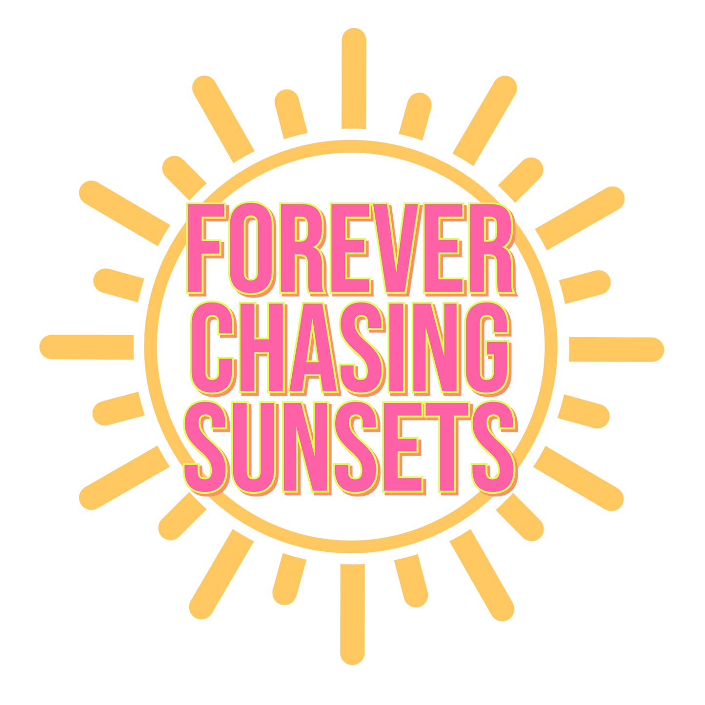 Forever chasing sunsets set DTF transfer